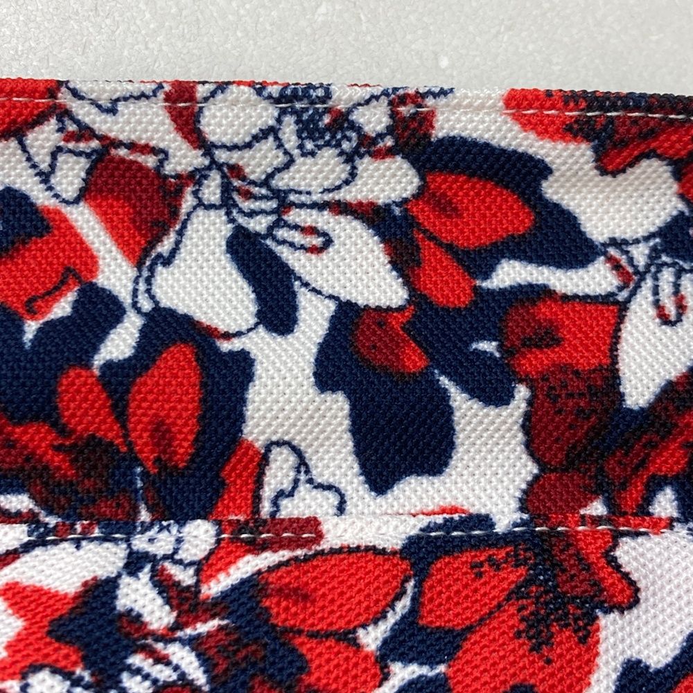 サイズ：L CALLAWAY キャロウェイ 半袖ポロワンピース 花柄 レッド系