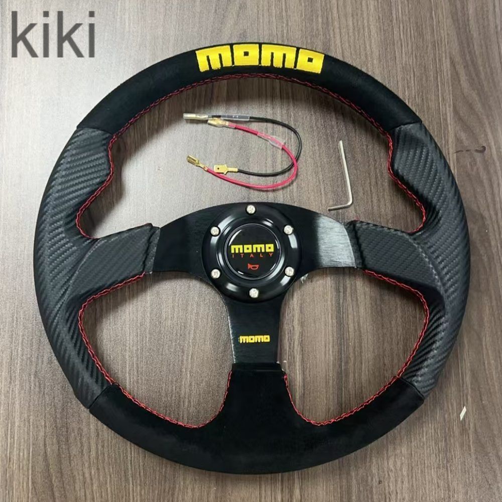 MOMO モモ ステアリング ハンドル本体 カーボンテキスタイル マットレザー 14インチ 350MM レース race カスタム 車 競技 ブラック