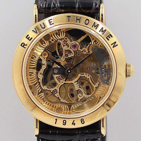 稼働 美品 レビュートーメン 手巻 17石スケルトン文字盤 メンズ腕時計 W05