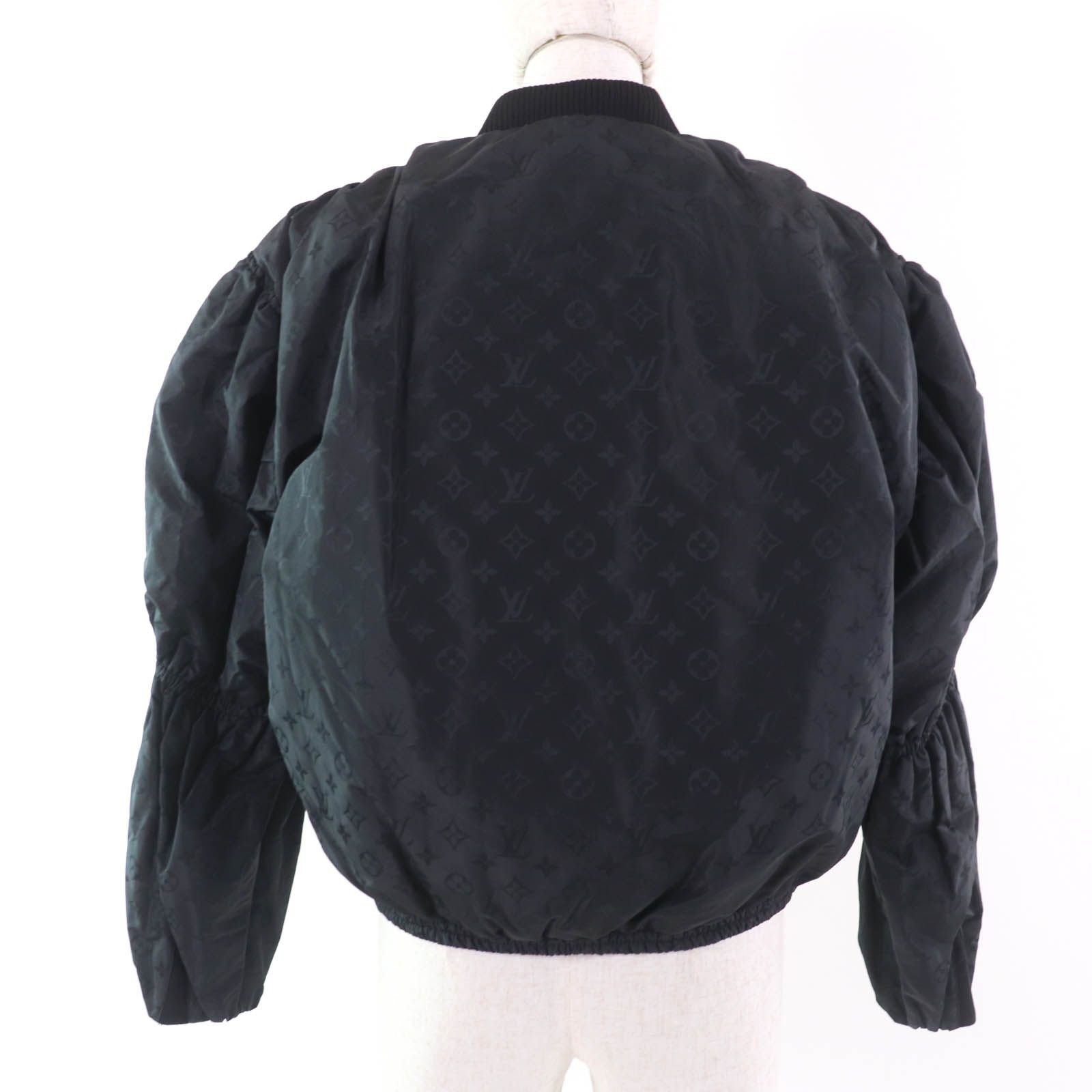 ルイヴィトン　コットンショートジャケット　ブラック　36 極美品 LOUIS VUITTON ルイヴィトン LVSEフラワーキルテッド