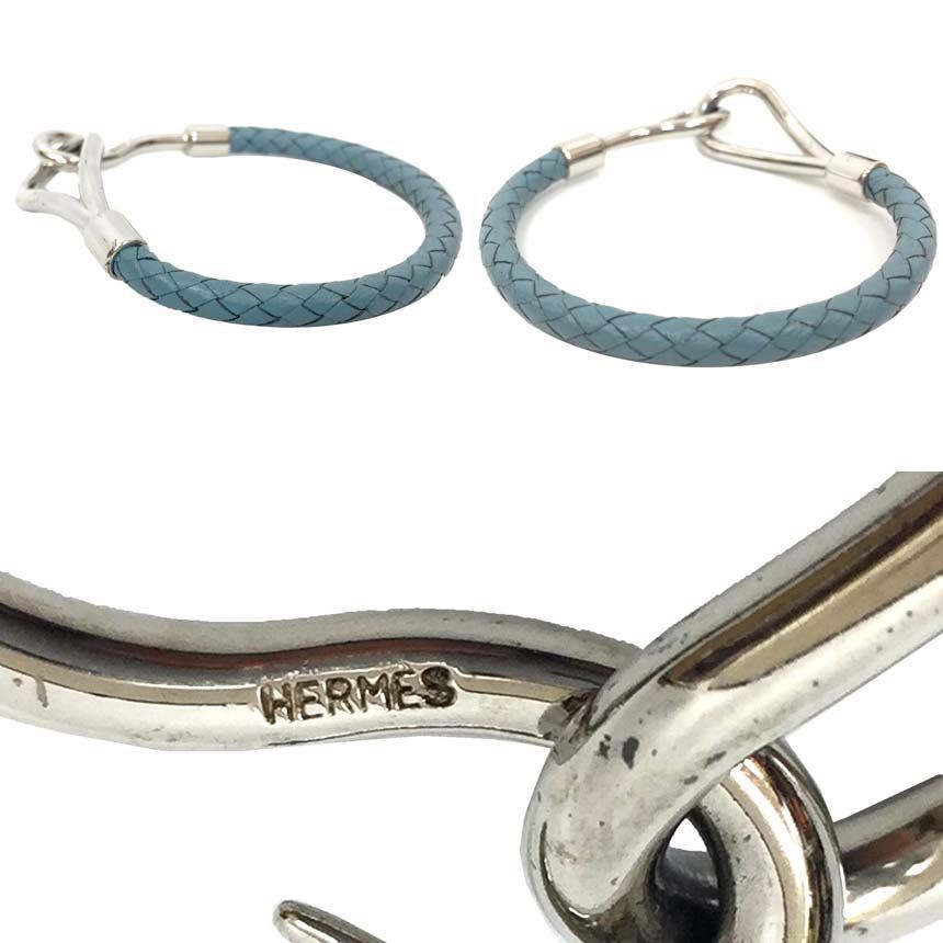 HERMES エルメス ジャンボブレスレット 編み込みレザー トレッセ 