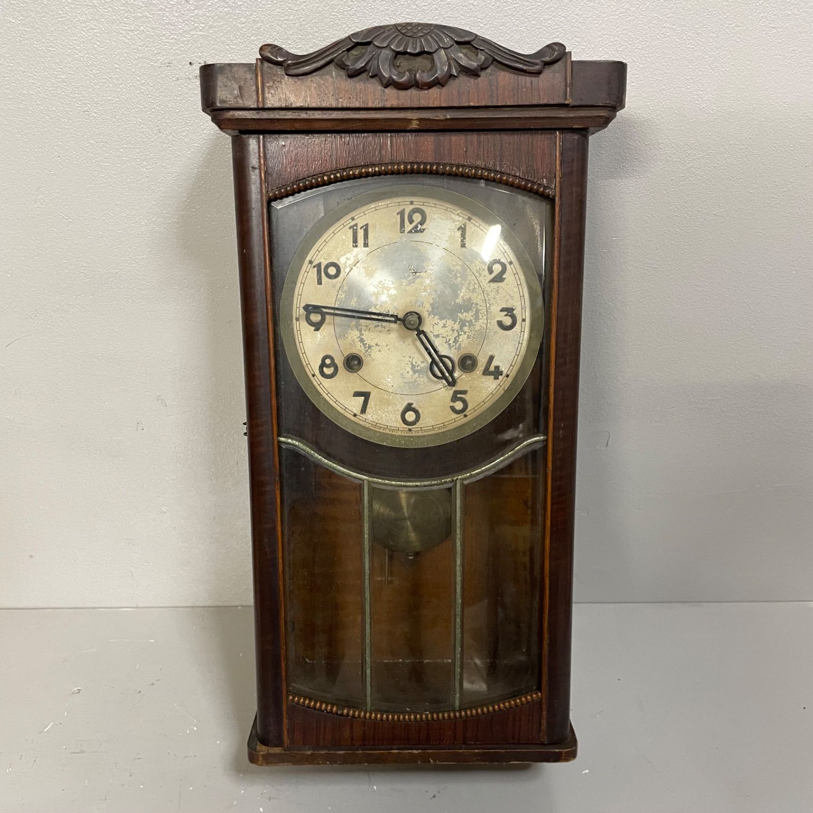 ジャンク】掛け時計 ゼンマイ式 HIBINO ジャンク】掛け時計 ゼンマイ式