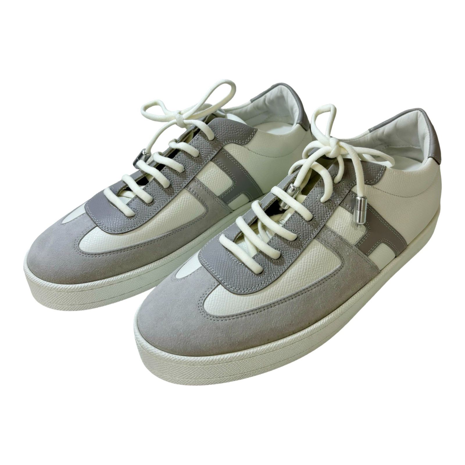 HERMES ブーメラン スニーカー 白/グレー エルメス 24㎝ 【極美品