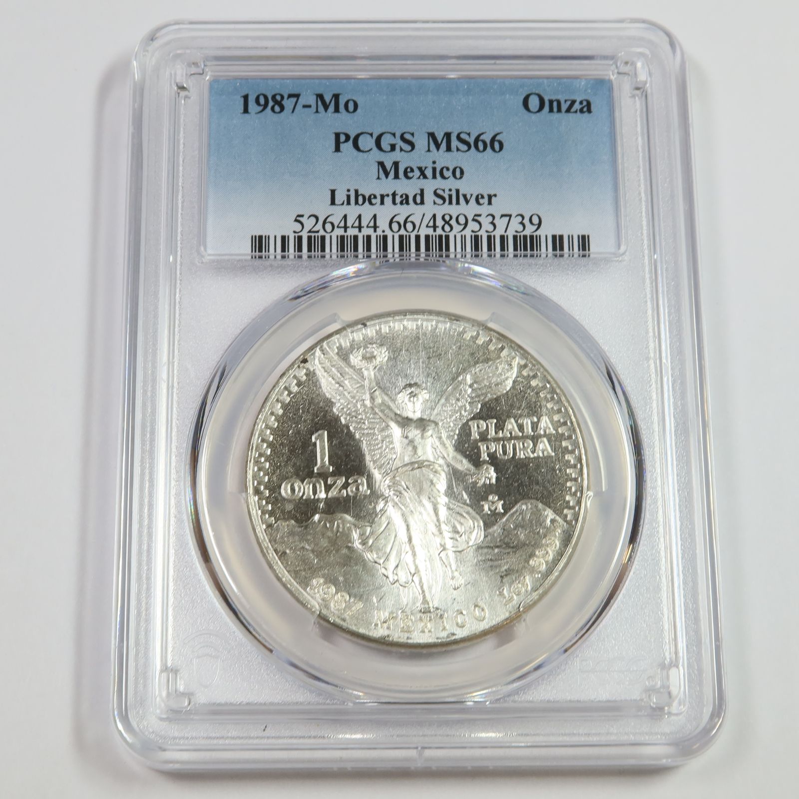 1987 Mo PCGS MS66 SEMI PL - MEXICO - 1 oz Silver Libertad Onza