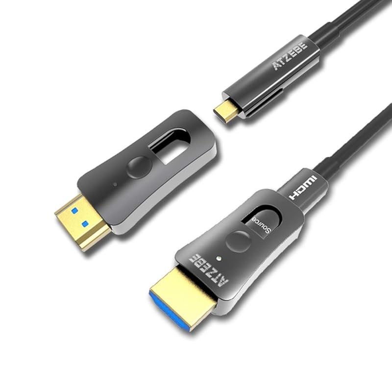 ATZEBE 配管用 着脱式HDMI光ファイバーケーブル 10m HDMI ケーブル 4K 60Hz HDR|Ultra HD YUV4 4 4 HDCP2.2 18Gbps超高速伝送 0