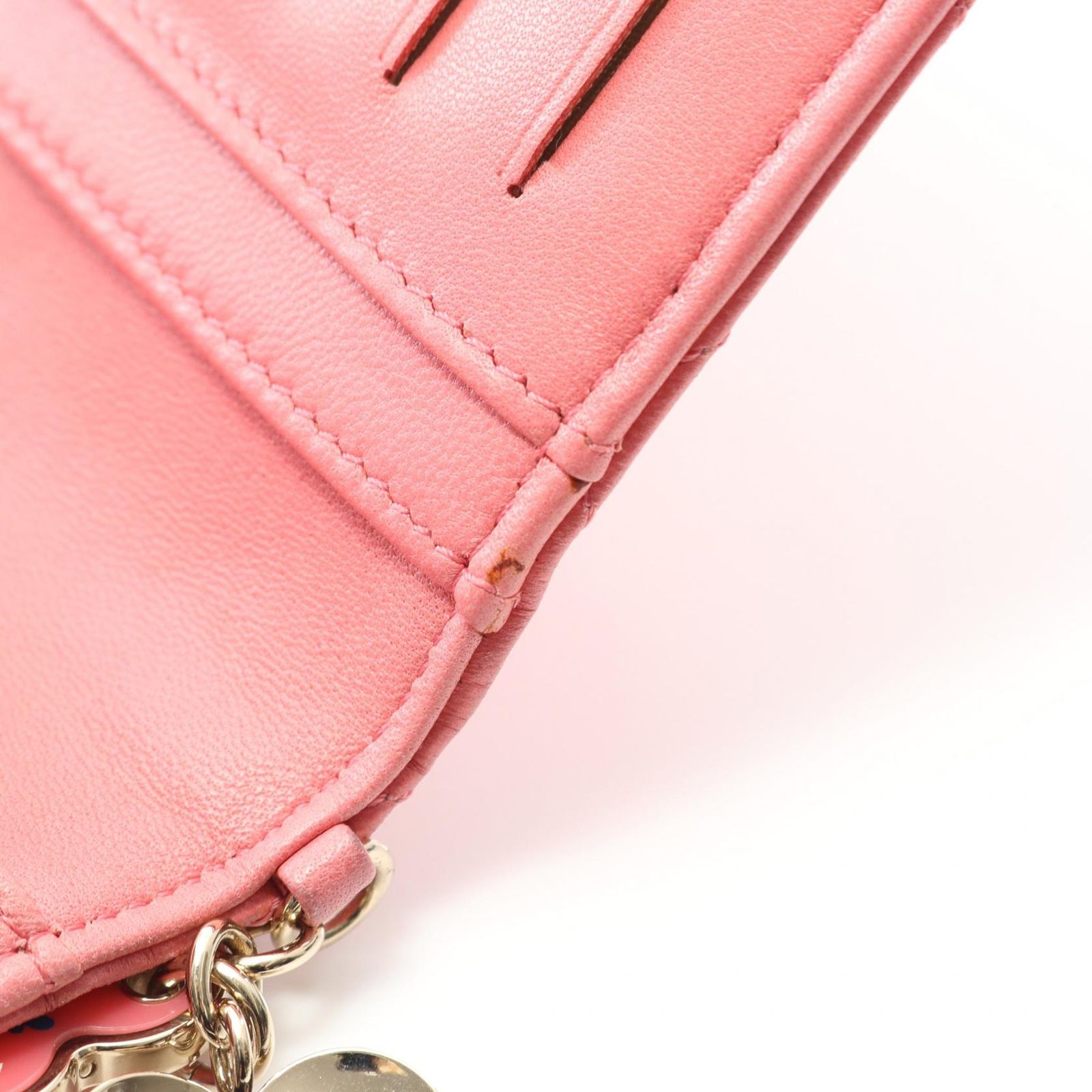 シャネル CHANEL 二つ折り長財布 マトラッセ ピンク ラムスキン（羊革  