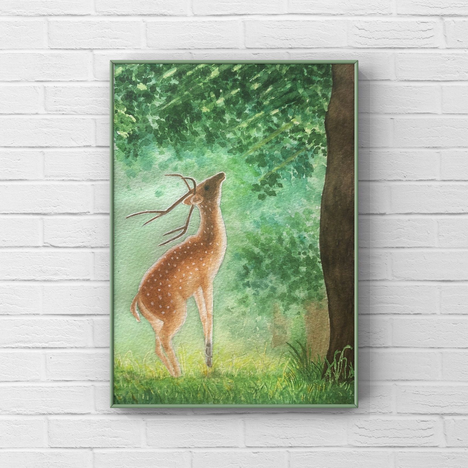 水彩画「鹿」 水彩画 鹿 - メルカリ