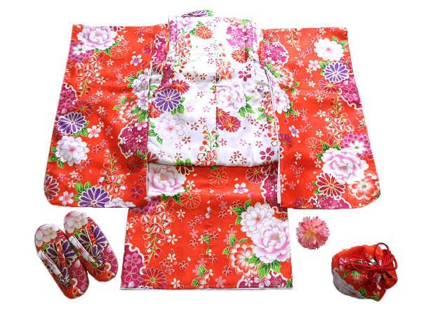 着物美人 送料込み 七五三 3歳着物 女の子 被布セット 3歳女の子被布 3歳女の子着物 3歳被布 女の子着物 女の子被布 子供被布 子供着物 七五三被布 七五三着物 女児 キッズ 3歳-5歳 オレンジ 白 花 m503083 STEELWINDOWSANDDOORS_COM