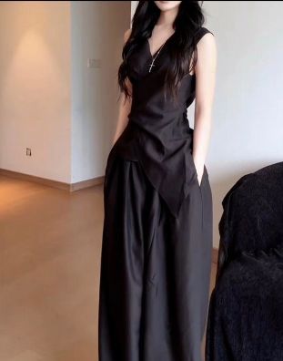 ノースリーブ トップス パンツ セットアップ 2点セット