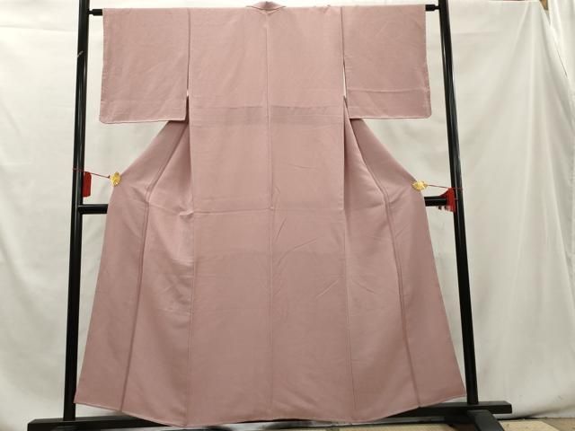 平和屋着物▽上質な色無地 単衣 紋意匠 紅掛花色 正絹