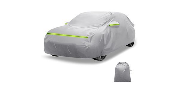 X AUTOHAUX トヨタ ライズRAIZE A200A A210A型 車ボディカバー 自動車カバー 防水生地-5層構造 裏起毛 塗装面保護 運転席ジッパー付き ドア開閉 防風ロープ 収納袋付き 日焼け 梅雨対策 車中泊 暑さ対策 シルバー