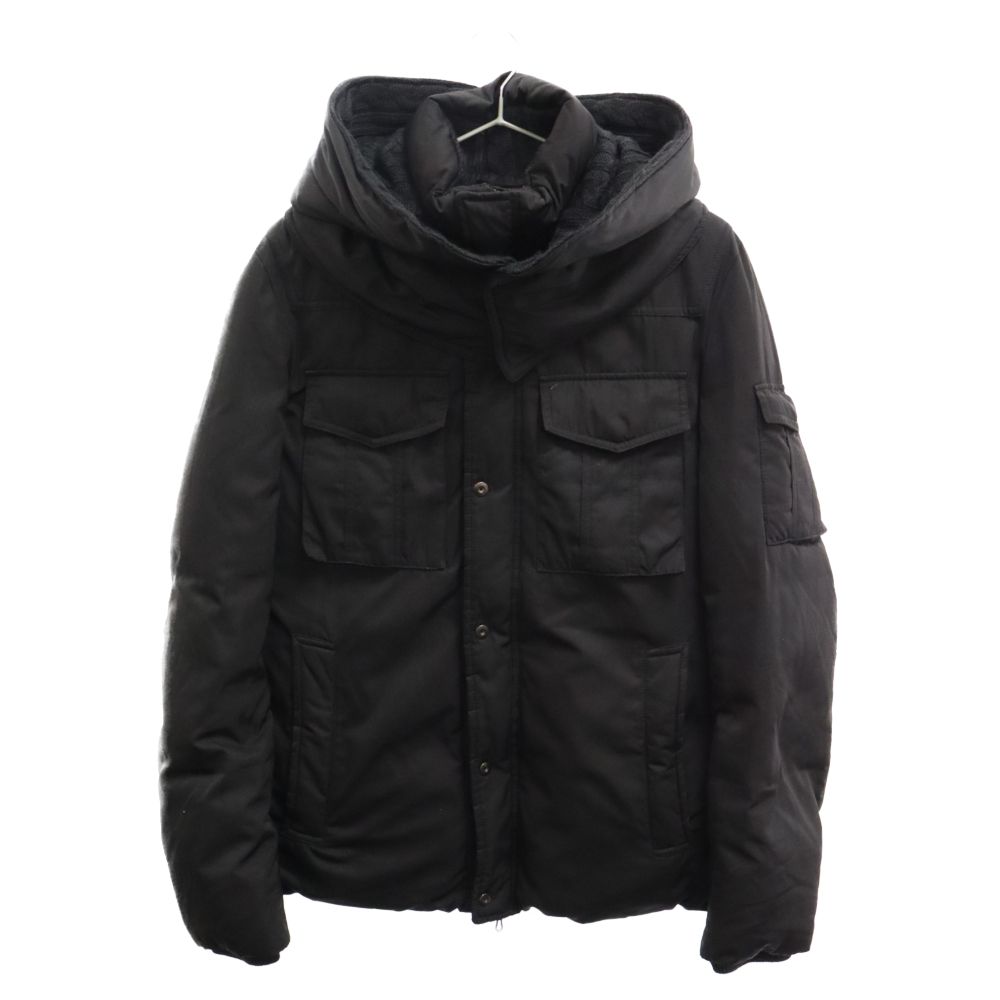 5315 POUR LES HOMME (5351プールオム) Twill ツイル ニット切り替え ダウンジャケット ブラック 0280030000