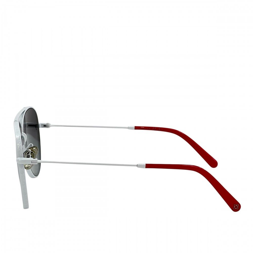 ルイヴィトン サングラス LV パイロット Z1637U ホワイト レッド ルイヴィトン サングラス LV パイロット Z1637U ホワイト レッド