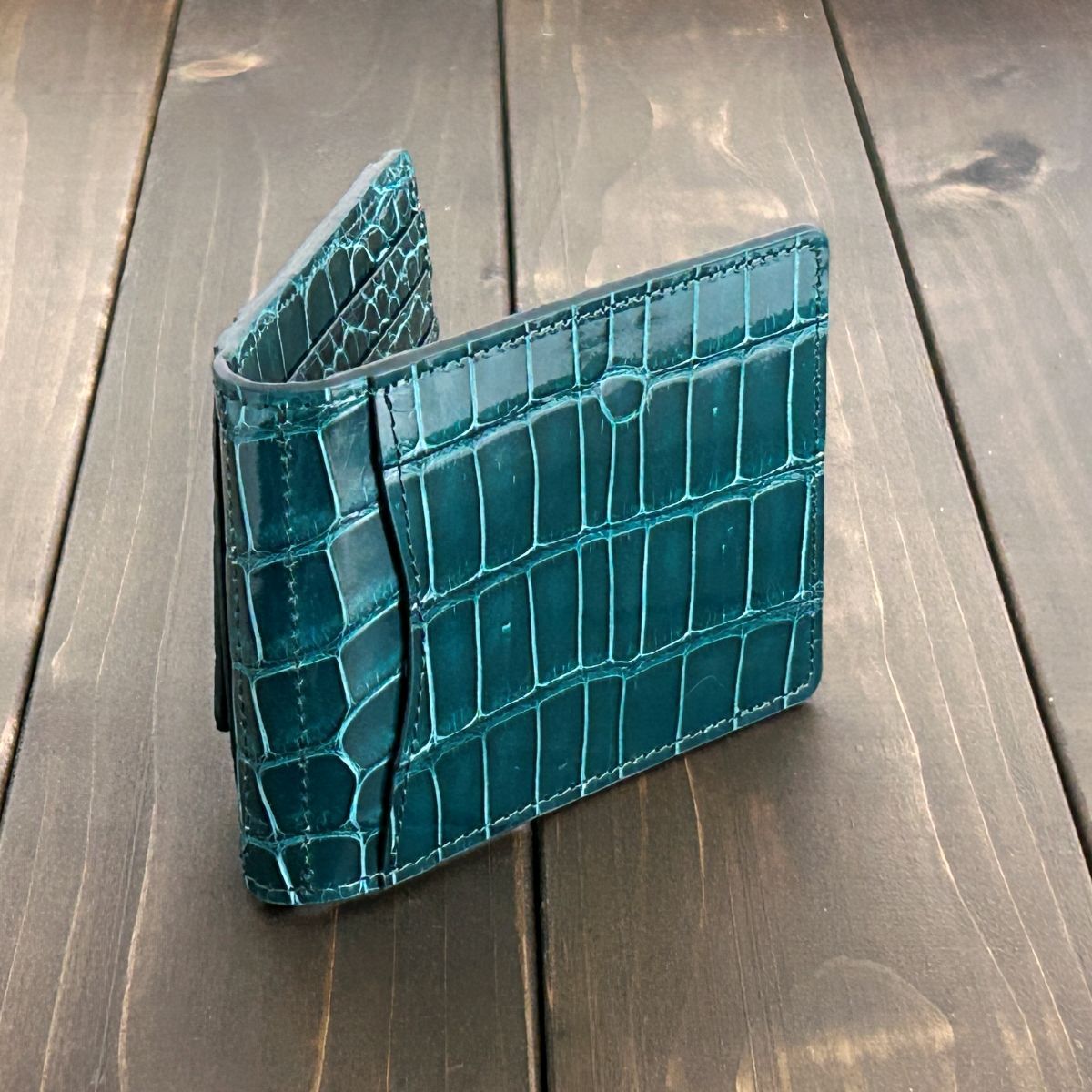 アリゲーター 無双 マネークリップ ディープエメラルド