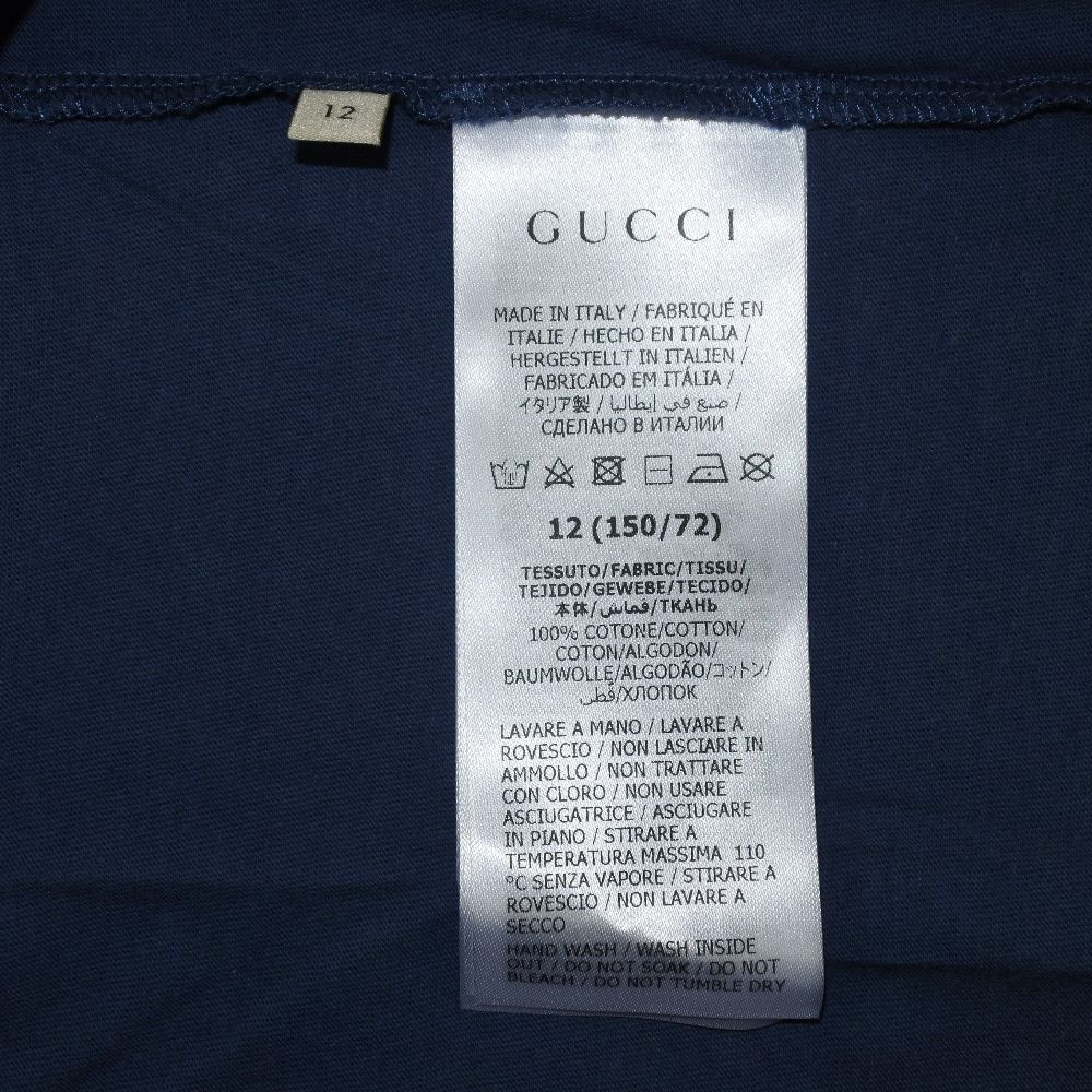 GUCCI】グッチ コーン ロゴ コットン 青 キッズ 半袖Ｔシャツ - メルカリ