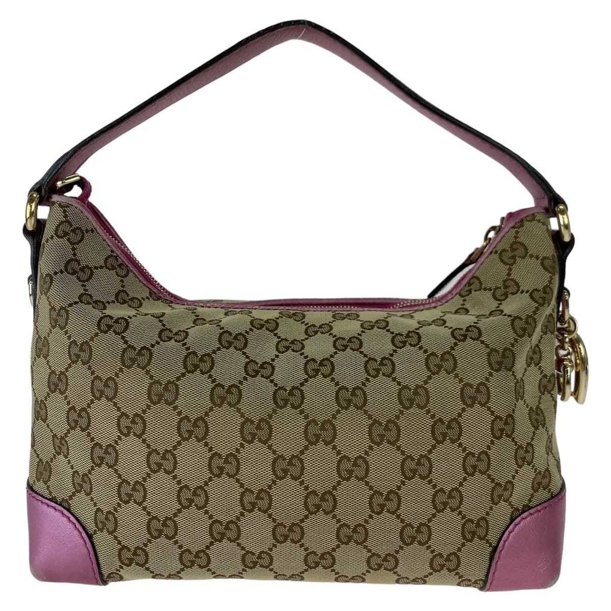 GUCCI グッチ ハートチャーム GG柄 ベージュ ゴールド金具 GG 