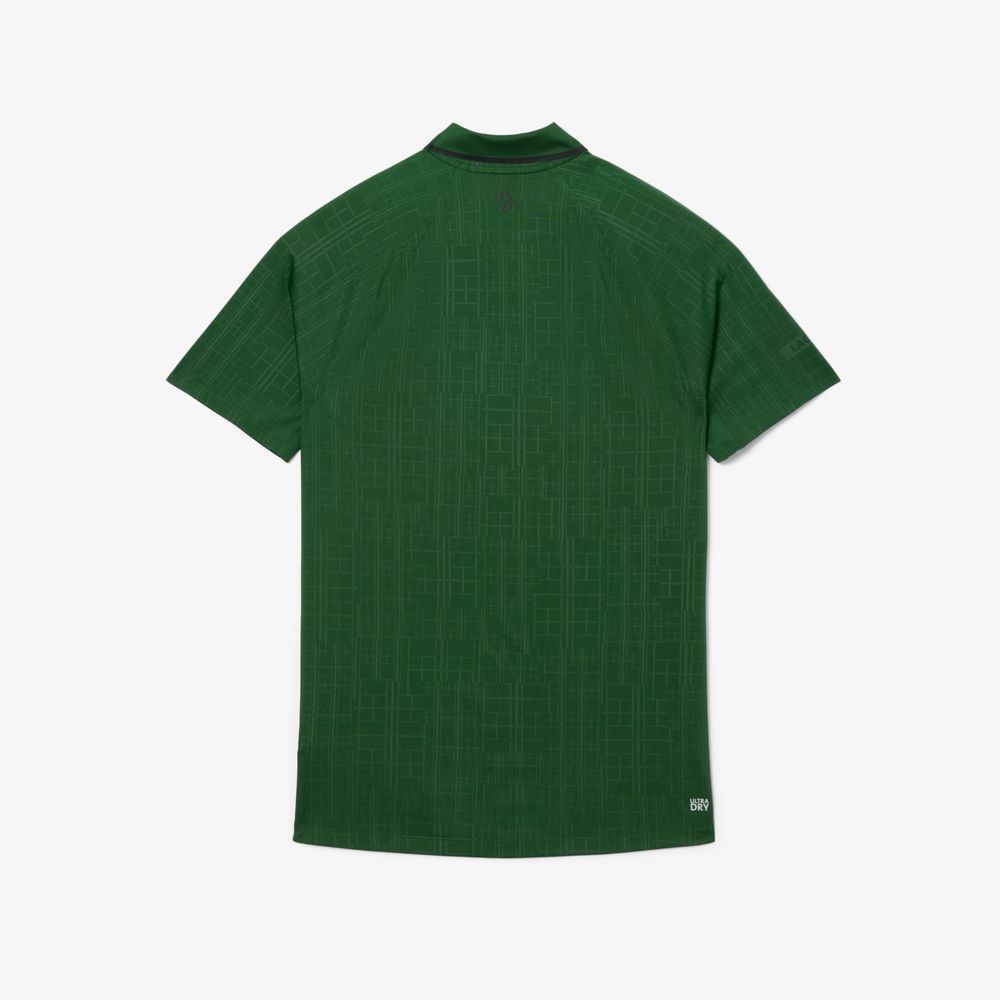 ラコステ LACOSTE テニスウェア メンズ ノバク ジョコビッチ ラケットプリントウルトラドライポロシャツ DH 4789 99 132 2025 FW タオルキャンペーン対象