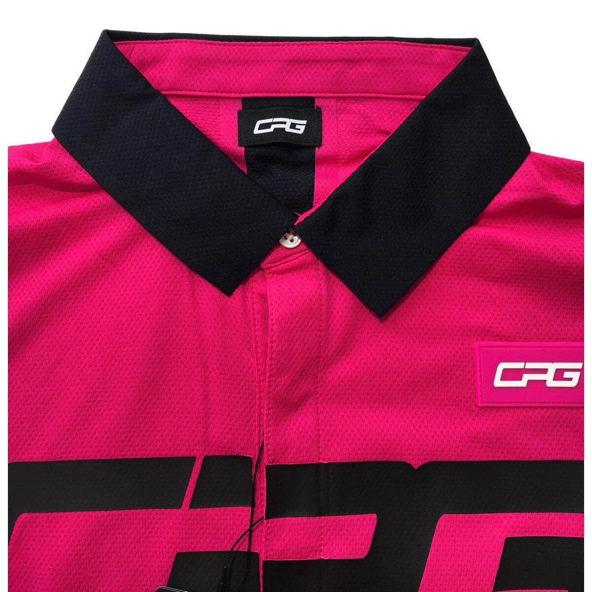 coco 未使用品 シーピージーゴルフ CPG GOLF レディース 半袖ポロシャツ M 濃ピンク ビッグロゴ 未使用品 レディース シーピージーゴルフ CPG GOLF 半袖