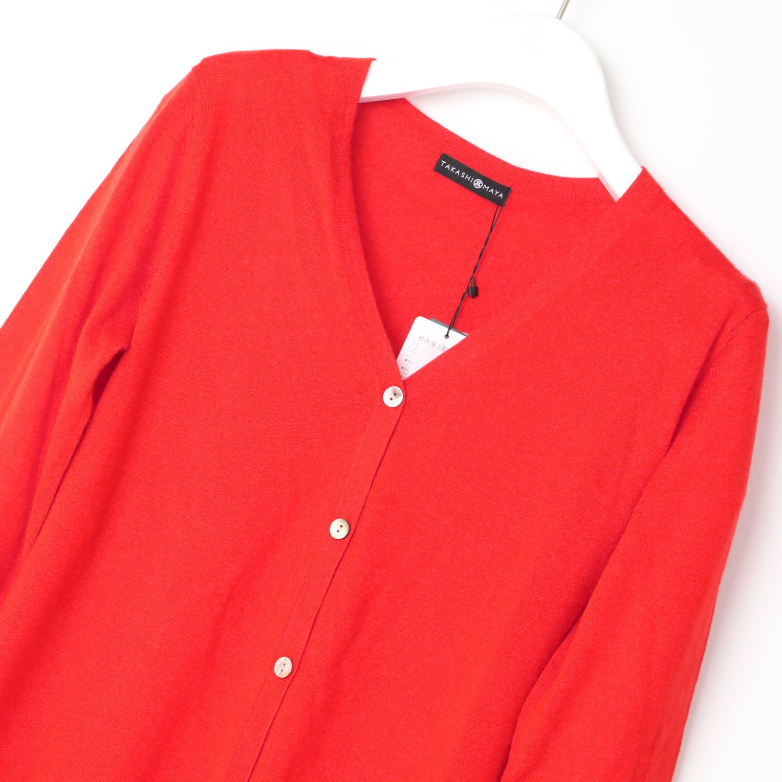 高島屋 タカシマヤ カシミヤ シルク Vネックカーディガン カシミヤ100％ ニットセーター M -223