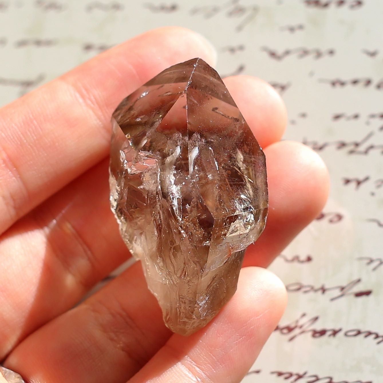 スモーキーエレスチャルクォーツ 高品質 希少 鉱物 天然石 水晶 黒