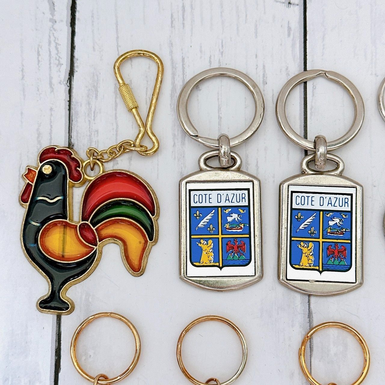 海外☆レトロキーホルダー12点セット ヴィンテージキーリング