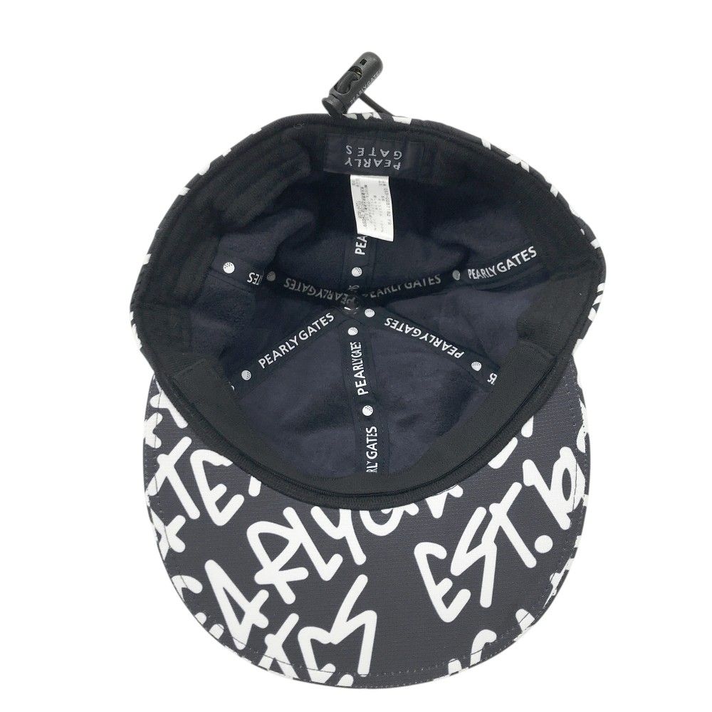 PEARLY GATES パーリーゲイツ 裏フリース フラットキャップ ロゴ総柄 ネイビー系 FR 240101480024 ゴルフウェア ストスト LLC-HASEGAWATOSO_COM
