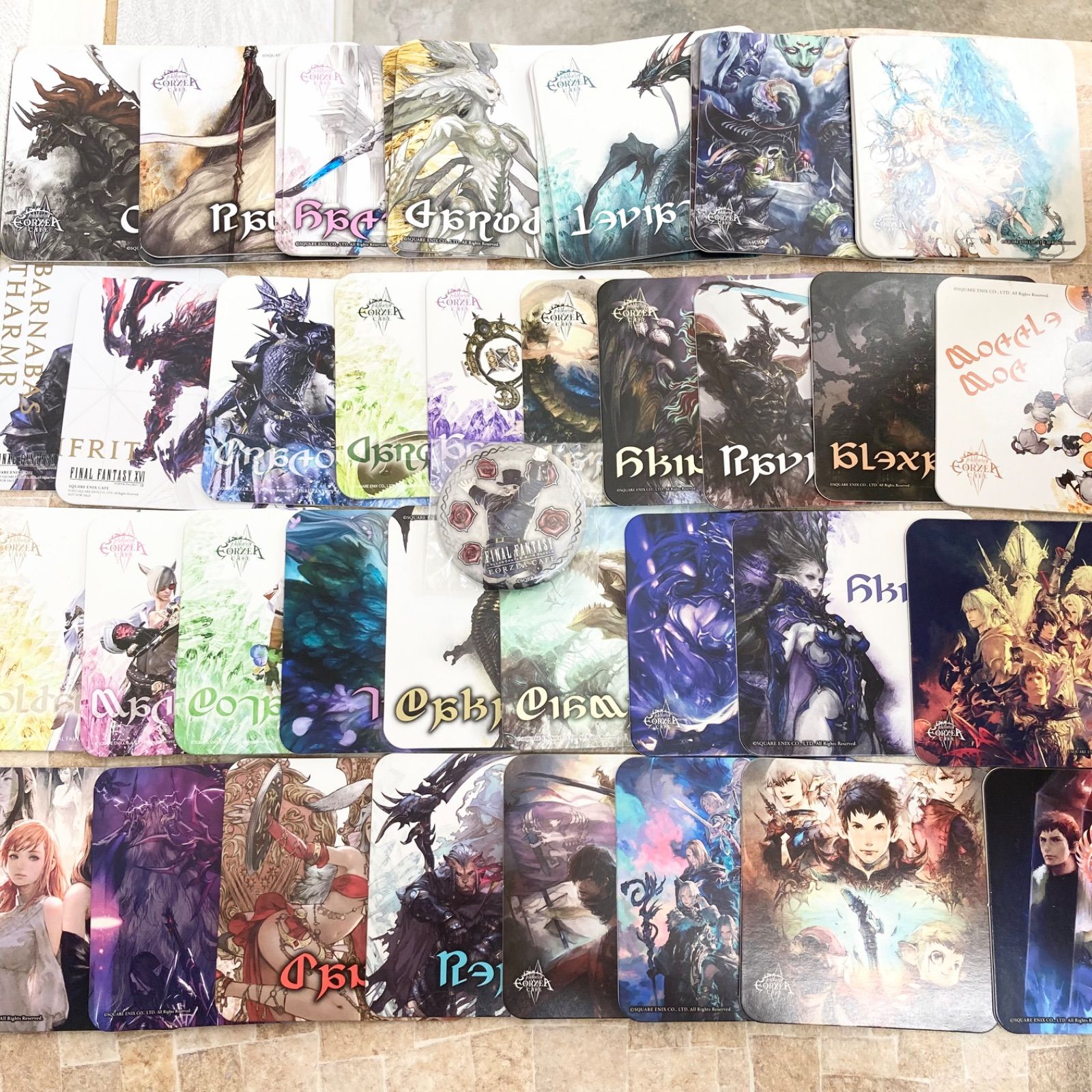 41枚+缶バッジ】FF14 コースター エオルゼアカフェ 蛮神 ジョブ
