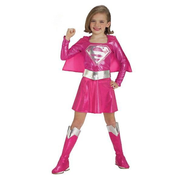 スーパーマン　スーパーガール　ピンク　衣装、コスチューム S　コスプレ　子供女性用