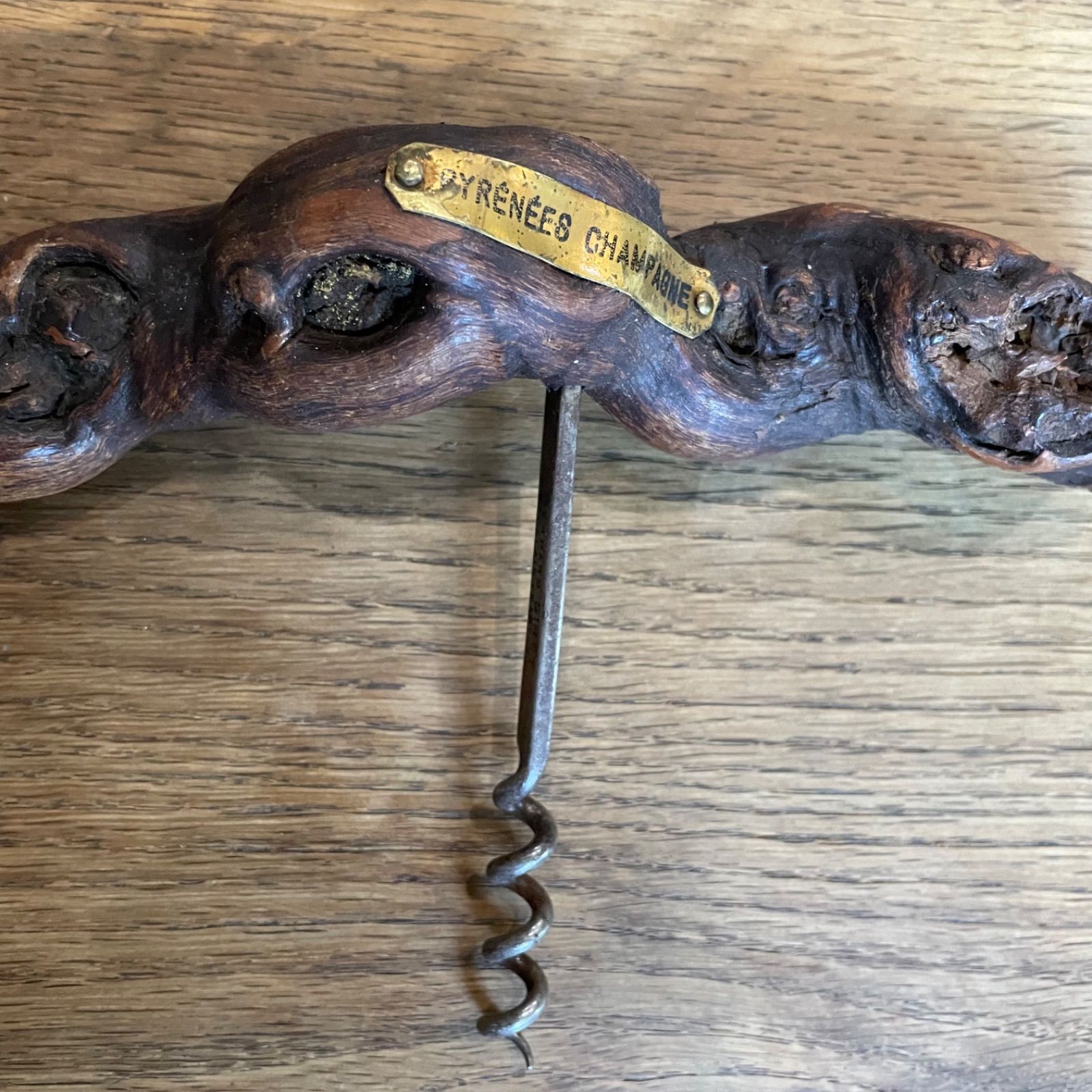 フランス製 アンティーク ワインオープナー 木製 真鍮製 ワイン
