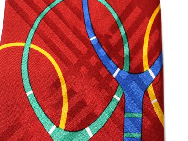 90s USA製 ポロ ラルフローレン シルク ハンドメイド ネクタイ テニス