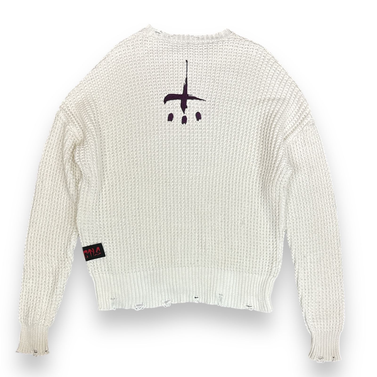 定価71500円 CVTVLIST 23AW ロゴ 刺繡 クラッシュ加工 クルーネック