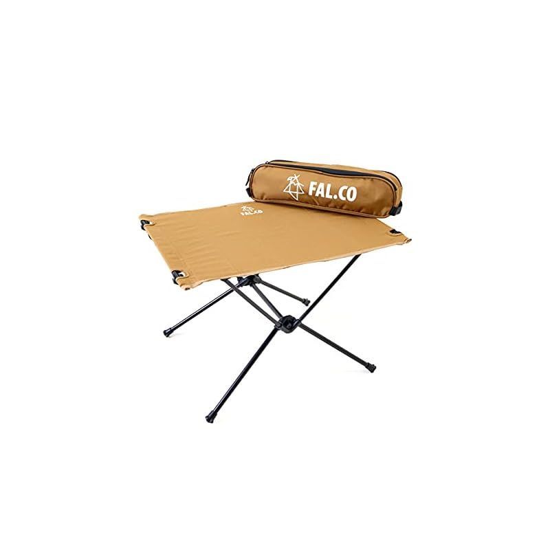 FAL.CO (ファルコ) コンパクト 折り畳み テーブル 軽量 キャンプ アウトドア 40×60cm 耐荷重35kg (Khaki) 人気商品 (ファルコ) コンパクト 折り畳み テーブル 軽量