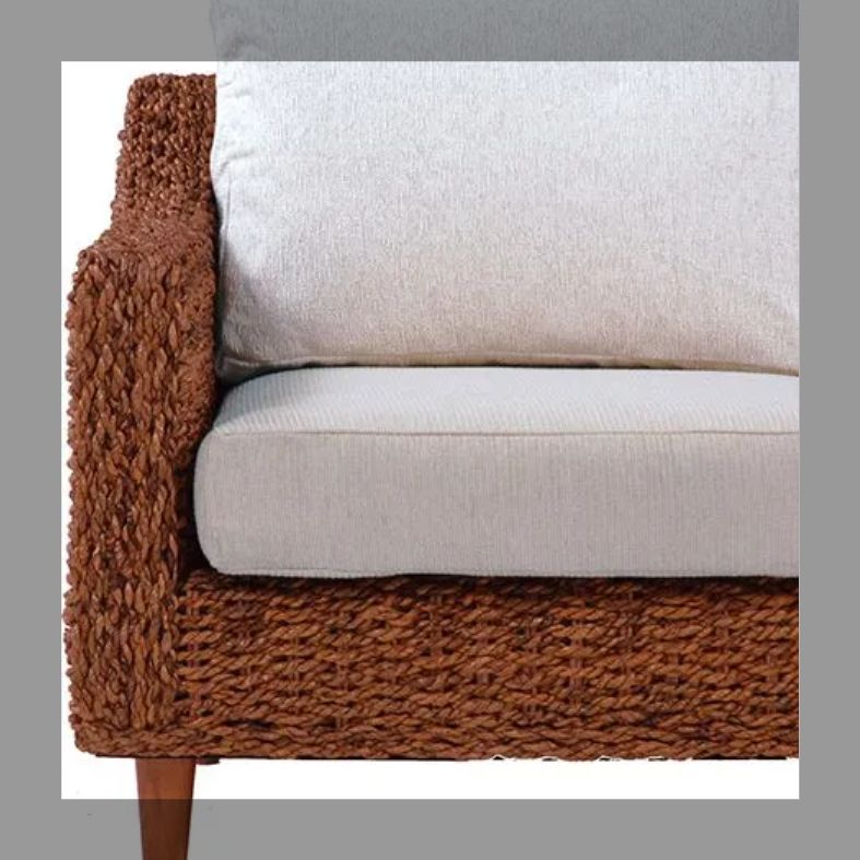 アバカ アジアン エスニック家具 1人掛けソファ ベージュクッション