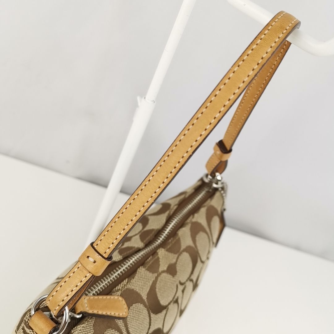 COACH 】J A -3 コーチ 6094 シグネチャー 総柄 一部レザー ミニ
