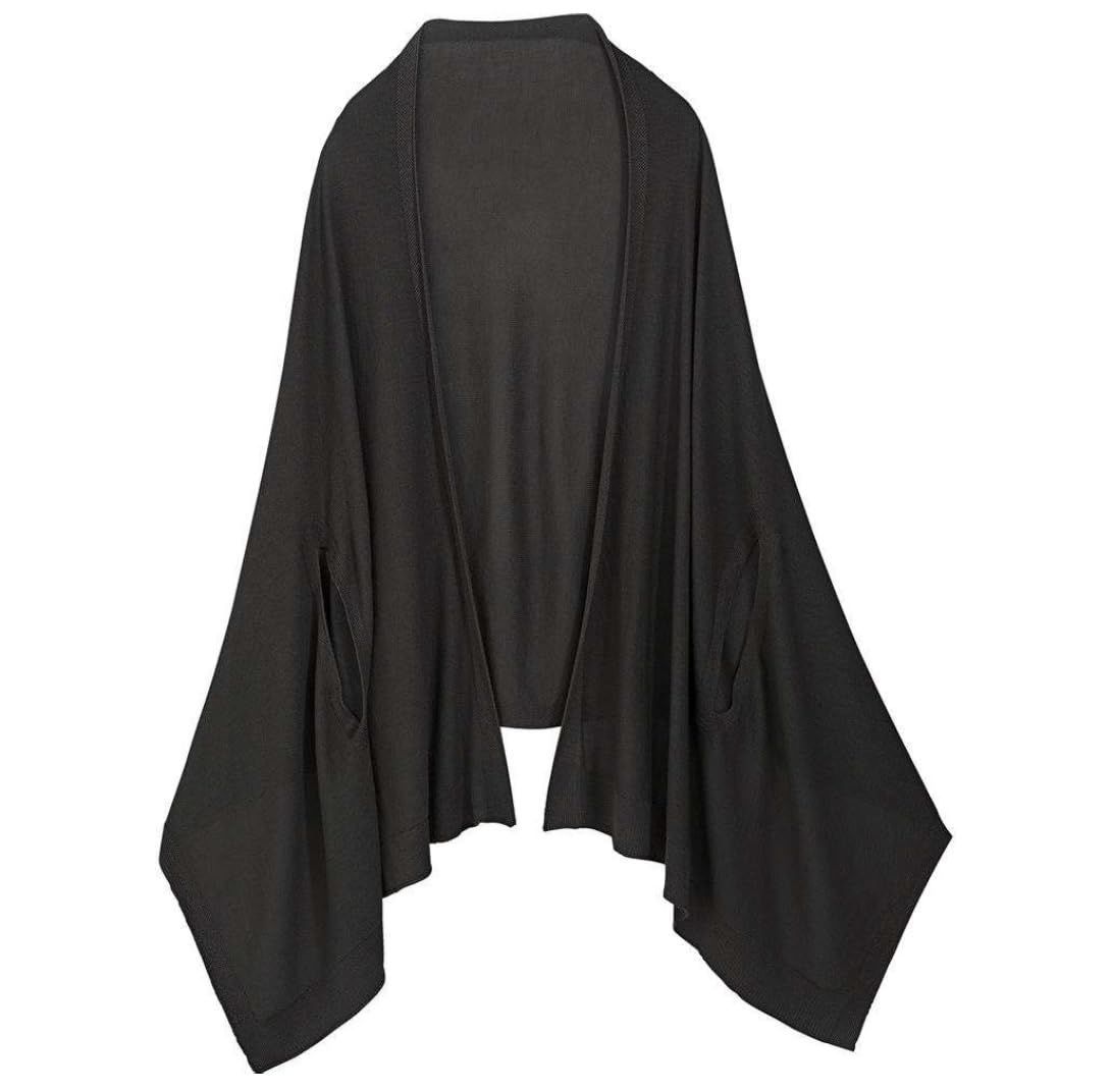 まもなく終了 暑い日も快適に サッと羽織るだけで コジット 外線対策 PRECIOUS UV COOLケープストール ブラック