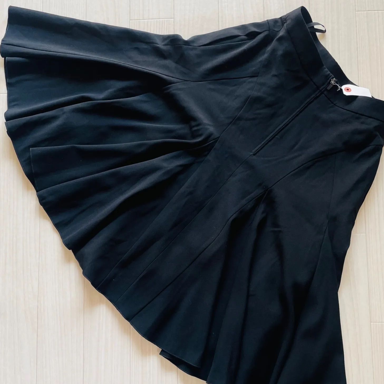 フォクシー ロングフ ースカート ウール 無地 秋冬~通年 レディース M相当黒 ブラック系 G0081