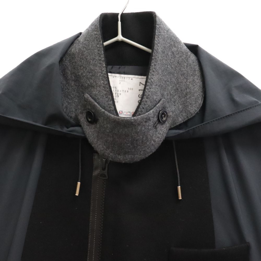 Sacai (サカイ) 21AW Wool Melton Jacket 再構築 ドッキングウール