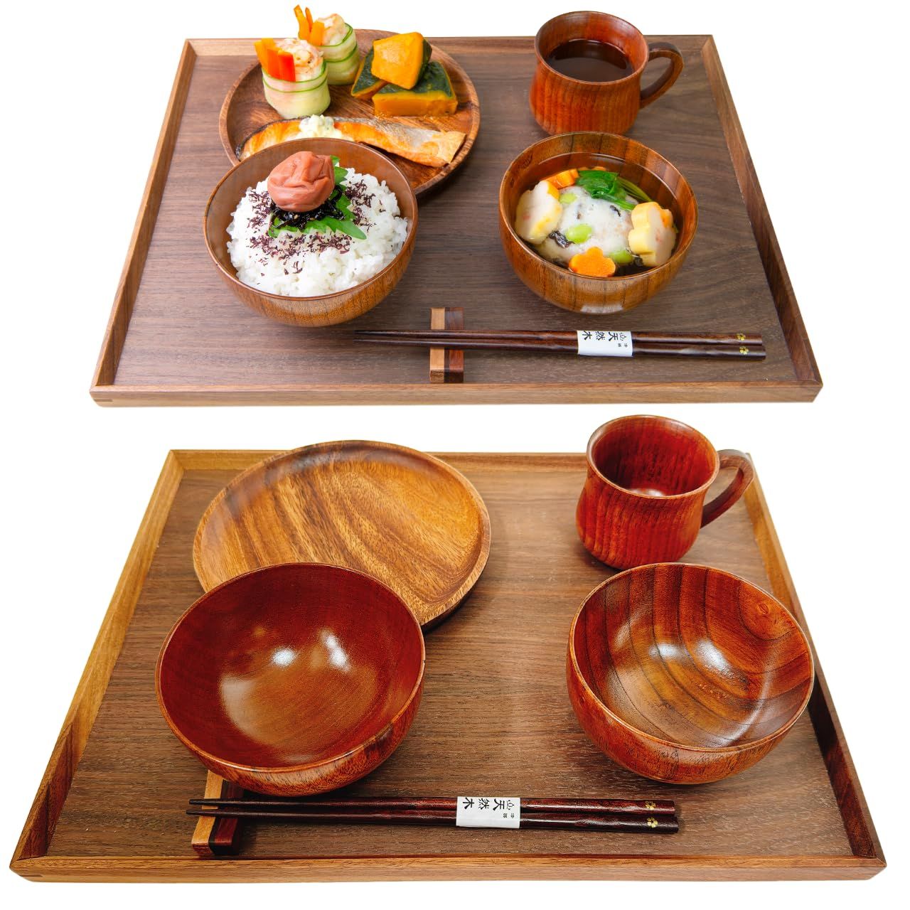 輪島塗 唐草蒔絵 折敷盆5客（共箱） 和食器 食器 おしゃれ 骨董 トレイ