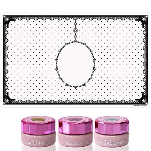 コート加工ホワイト×ブラック [NailRecipe(ネイルレシピ)] シリコンネイルマット 大判 71×45㎝ ネイルマット シリコンマット ネイリスト用 レジン用 出張ネイル コート加工 (コート加工ホワイト×ブラック)