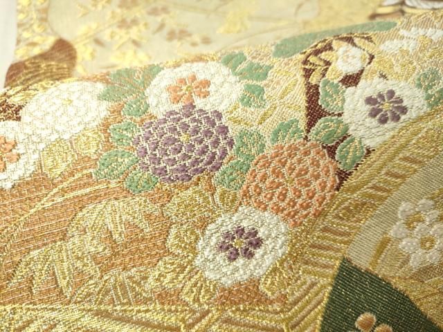 A24 美品　金通　ヤマト誂製　六通柄袋帯　辻ヶ花　多彩　袋帯向け　正絹 A24 美品 金通 ヤマト誂製 六通柄袋帯 辻ヶ花 多彩