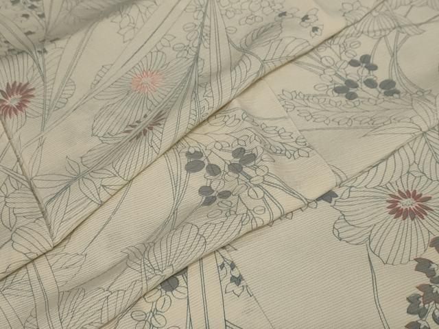 平和屋着物▽小紋 単衣 市松文様 洗える着物 AAAZ1609fy