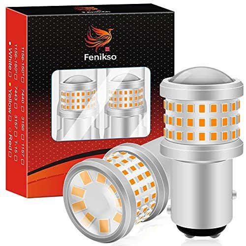 S25 ダブル球 BAY15D_アンバー Fenikso S25 LED ダブル ウインカー アンバー コーナリングランプ 180段違いピン BAY15D 69連 DC12V 2個