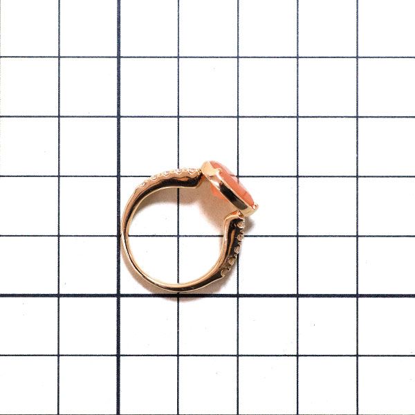 ヴェレッタオッターヴァ K18PG オレンジムーンストーン ダイヤモンド  