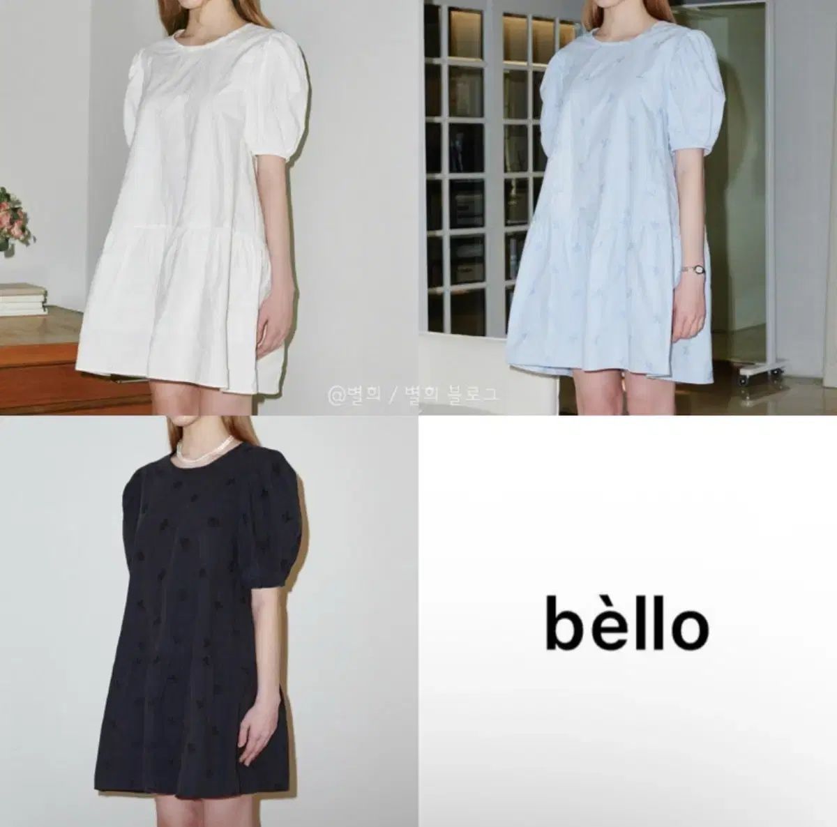 ベロエル BELLOL 刺繡 リボンワンピース 3color