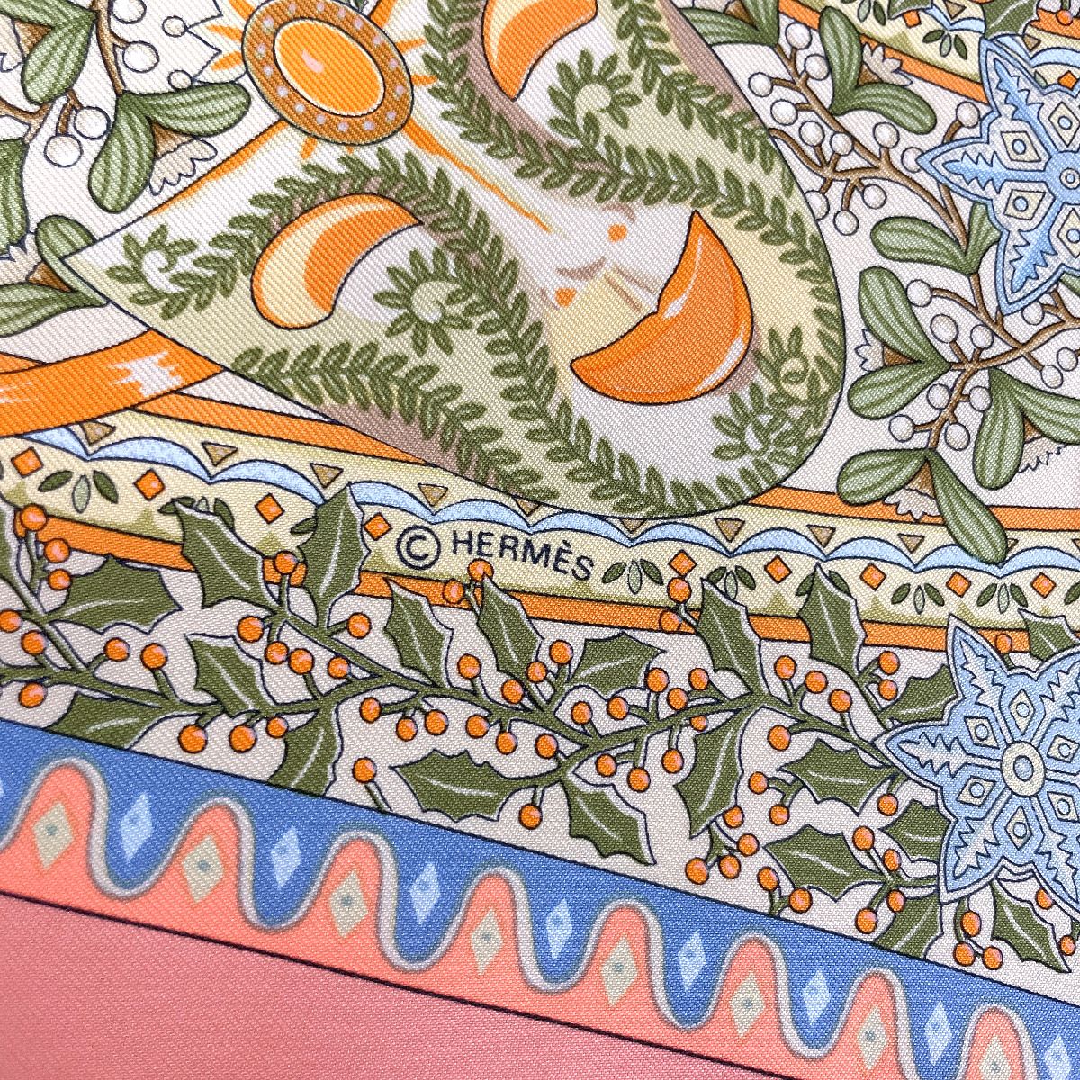 ☘️新品未開封☘️ HERMES カレ90 世界の中心軸 ピンクサーモン カレ 90