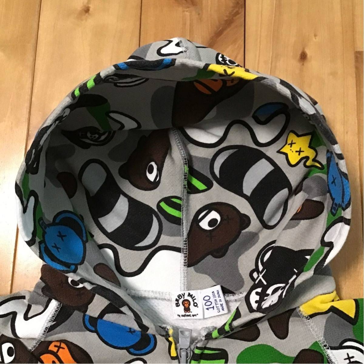 BAPE × KAWS MILO animal kingdom パーカー KIDS 100サイズ カウズ a bathing ape zip  hoodie エイプ ベイプ アベイシングエイプ