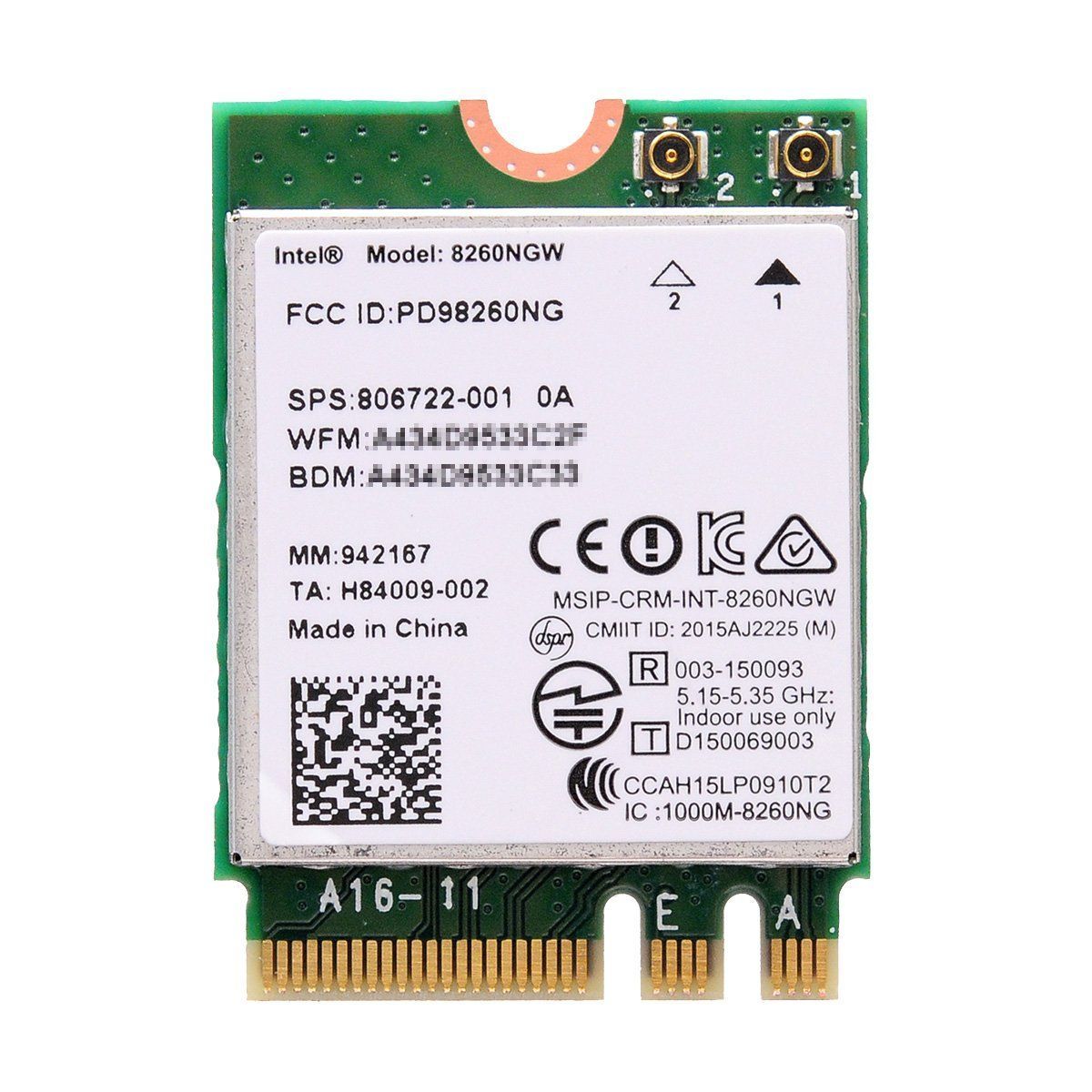 Intel Dual Band Wireless-AC 8260 8260NGW M.2 2230, M.2 1216 2.4GHz/5GHz ...