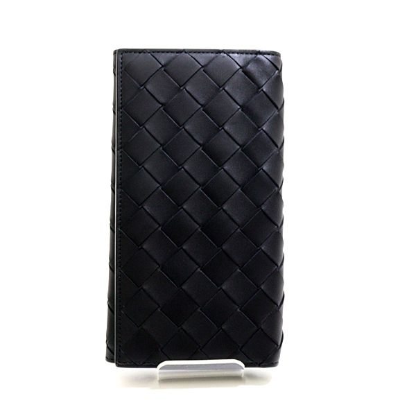 ボッテガヴェネタ BOTTEGA VENETA イントレチャートロングウォレット 749436 ブラック 長財布 Aランク