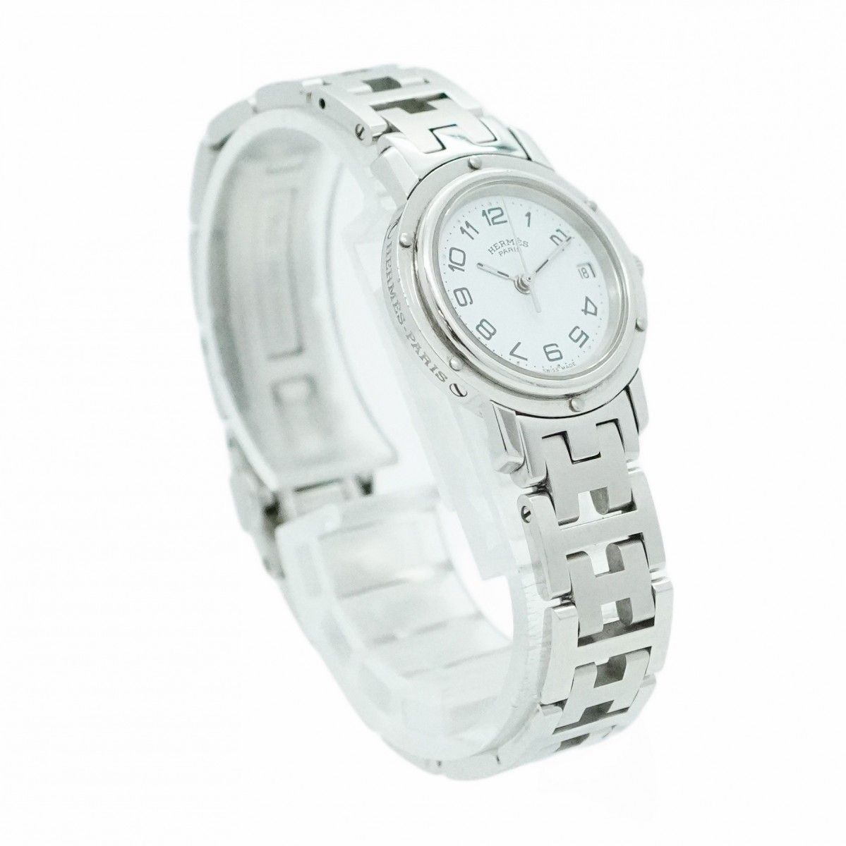 5wwe0130】エルメス クリッパー CL4.210 白文字盤【中古】腕時計