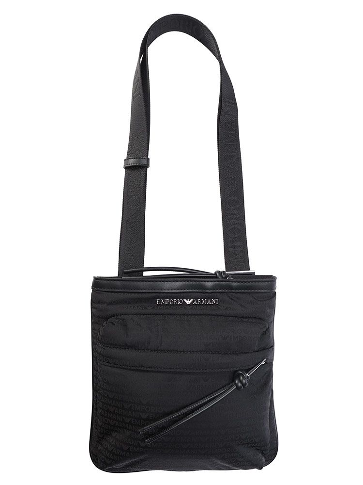 EMPORIO ARMANI エンポリオアルマーニ ナイロン オールオーバージャ フラットショルダーバッグ